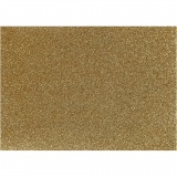 Bügelfolie, A5, Blatt 148x210 mm, Glitter, Gold, 1 Bl.