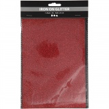 Bügelfolie, A5, Blatt 148x210 mm, Glitter, Rot, 1 Bl.