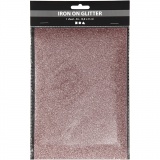 Bügelfolie, A5, Blatt 148x210 mm, Glitter, Rosa, 1 Bl.