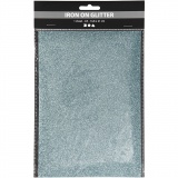 Bügelfolie, A5, Blatt 148x210 mm, Glitter, Hellblau, 1 Bl.