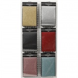 Bügelfolie, Blatt 148x210 mm, Glitter, Sortierte Farben, 6x10 Bl./ 1 Pck