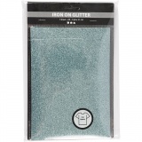Bügelfolie, Blatt 148x210 mm, Glitter, Sortierte Farben, 6 Bl./ 1 Pck