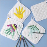 Topflappen, Größe 20x20 cm, 145 g, Weiß, 1 Paar