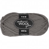 Melbourne Wool Yarn, L 92 M, Grau, 50 g/ 1 Knäuel