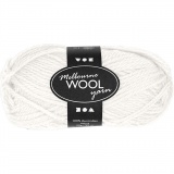 Melbourne Wool Yarn, L 92 M, Naturweiß, 50 g/ 1 Knäuel