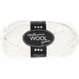 Melbourne Wool Yarn, L 92 m, Naturweiß, 50 g/ 1 Knäuel