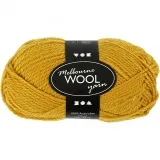 Melbourne Wool Yarn, L 92 m, Dunkelgelb, 50 g/ 1 Knäuel