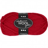 Melbourne Wool Yarn, L 92 M, Rot, 50 g/ 1 Knäuel
