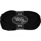 Melbourne Wool Yarn, L 92 m, Schwarz, 50 g/ 1 Knäuel