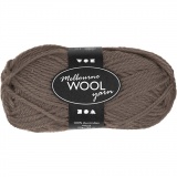 Melbourne Wool Yarn, L 92 M, Graubraun, 50 g/ 1 Knäuel