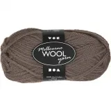 Melbourne Wool Yarn, L 92 m, Graubraun, 50 g/ 1 Knäuel