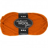 Melbourne Wool Yarn, L 92 M, Orange, 50 g/ 1 Knäuel