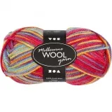 Melbourne Wool Yarn, L 92 m, Multicolor, 50 g/ 1 Knäuel