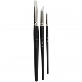 Artist Line Pinsel, 2+6+10, L 19-25 cm, B 6+10+15 mm, Flach,rund, 3 Stk/ 1 Pck
