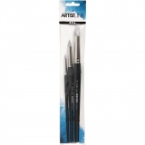 Artist Line Pinsel, 2+6+10, L 19-25 cm, B 6+10+15 mm, Flach,rund, 3 Stk/ 1 Pck