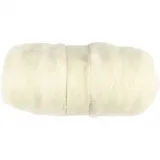 Kardierte Wolle , Weiß, 100 g/ 1 Bündl.