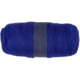 Kardierte Wolle , Königsblau, 100 g/ 1 Bündl.