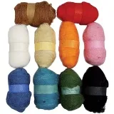 Kardierte Wolle , Sortierte Farben, 10x25 g/ 1 Pck