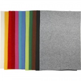 Bastelfilz, Blatt 42x60 cm, Dicke 3 mm, Sortierte Farben, 120 Bl./ 1 Pck