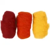 Kardierte Wolle , Harmonie in Gelb-Terrakotta, 3x10 g/ 1 Pck