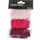 Wolle Kardiert, Harmonie in Lila-Pink, 3x10 g/ 1 Pck