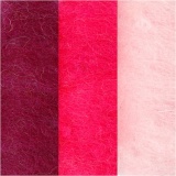 Wolle Kardiert, Harmonie in Lila-Pink, 3x10 g/ 1 Pck