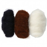 Wolle Kardiert, Sortierte Farben, 3x10 g/ 1 Pck
