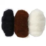 Kardierte Wolle , Sortierte Farben, 3x10 g/ 1 Pck