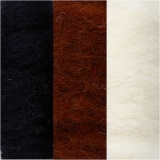 Wolle Kardiert, Sortierte Farben, 3x10 g/ 1 Pck