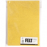 Bastelfilz, A4, Blatt 210x297 mm, Dicke 1 mm, Gelb, 10 Bl./ 1 Pck