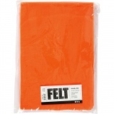 Bastelfilz, A4, Blatt 210x297 mm, Dicke 1,5-2 mm, Orange, 10 Bl./ 1 Pck