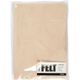 Bastelfilz, A4, 210x297 mm, Dicke 1,5-2 mm, Hellbeige, 10 Bl./ 1 Pck