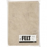 Bastelfilz, A4, Blatt 210x297 mm, Dicke 1,5-2 mm, meliert, Naturweiß, 10 Bl./ 1 Pck