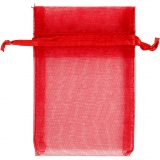 Organza-Beutel, Größe 7x10 cm, Rot, 10 Stk/ 1 Pck