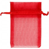 Organza-Beutel, Größe 7x10 cm, Rot, 10 Stk/ 1 Pck