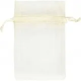 Organza-Beutel, Größe 7x10 cm, Naturweiß, 10 Stk/ 1 Pck