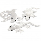 Echsen, Größe 10-14 cm, Weiß, 3 Stk/ 1 Pck