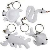 Schlüsselanhänger aus Stoff, Größe 4-8 cm, Weiß, 4 Stk/ 1 Pck