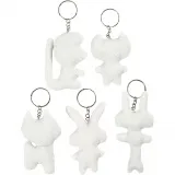 Schlüsselanhänger aus Stoff, H 6-10 cm, 5 Stk/ 1 Pck