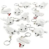Schlüsselanhänger aus Stoff, Größe 4-8 cm, Weiß, 4x3 Stk/ 1 Pck