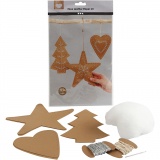 Weihnachts-Bastelset Lederpapier, Dicke 0,55 mm, Beige, 1 Set
