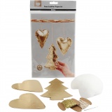 Weihnachts-Bastelset Lederpapier, Dicke 0,55 mm, Gold, 1 Set
