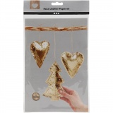 Weihnachts-Bastelset Lederpapier, Dicke 0,55 mm, Gold, 1 Set