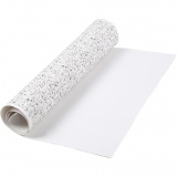 Kunstlederpapier, B: 49,5 cm, Foliedetails,Bedruckt, 350 g, Weiß, 1 m/ 1 Rolle