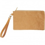 Beutel aus Lederimitat-Papier, H 18 cm, L 21 cm, 350 g, Hellbraun, 1 Stk