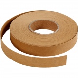 Lederpapierstreifen / Flechtstreifen, B 15 mm, Dicke 0,55 mm, Hellbraun, 9.50 m/ 1 Rolle