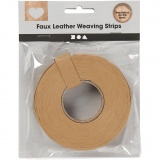 Lederpapierstreifen / Flechtstreifen, B 15 mm, Dicke 0,55 mm, Hellbraun, 9.50 m/ 1 Rolle