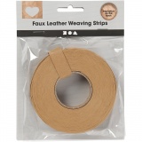 Lederpapierstreifen / Flechtstreifen, B 15 mm, Dicke 0,55 mm, Hellbraun, 9,5 m/ 1 Rolle