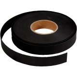 Lederpapierstreifen / Flechtstreifen, B 15 mm, Dicke 0,55 mm, Schwarz, 9.50 m/ 1 Rolle