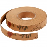 Lederpapierstreifen / Flechtstreifen, B 15 mm, Dicke 0,55 mm, Hellbraun, 9.50 m/ 1 Rolle
